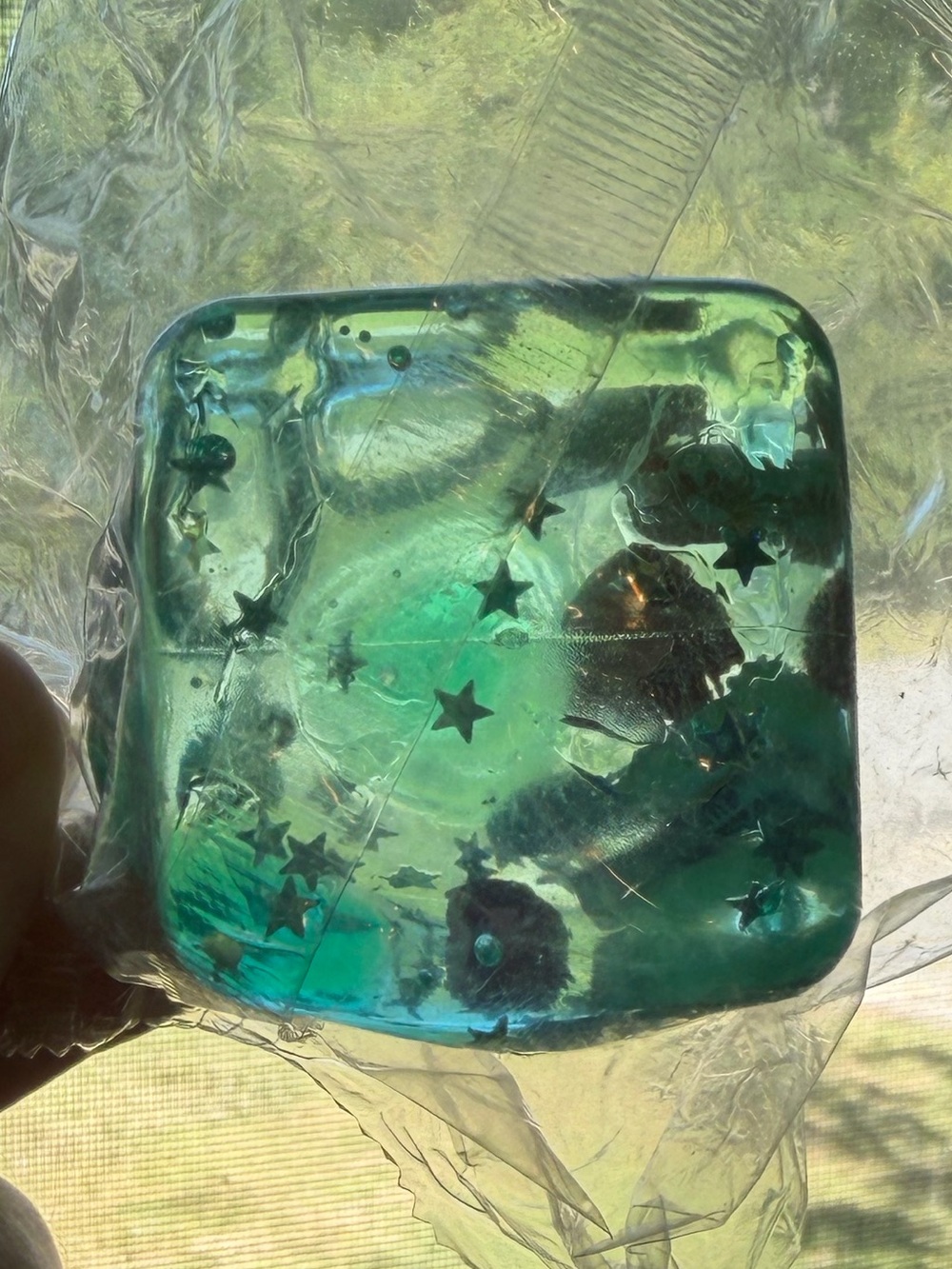 Ocean Aquarium Sensory Squishy Cube – Clear Teal Water Fidget Toy